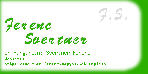 ferenc svertner business card